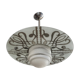 Art Deco pendant lamp in frosted glass and floral disc