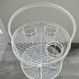 1950s white expanded metal portable bar