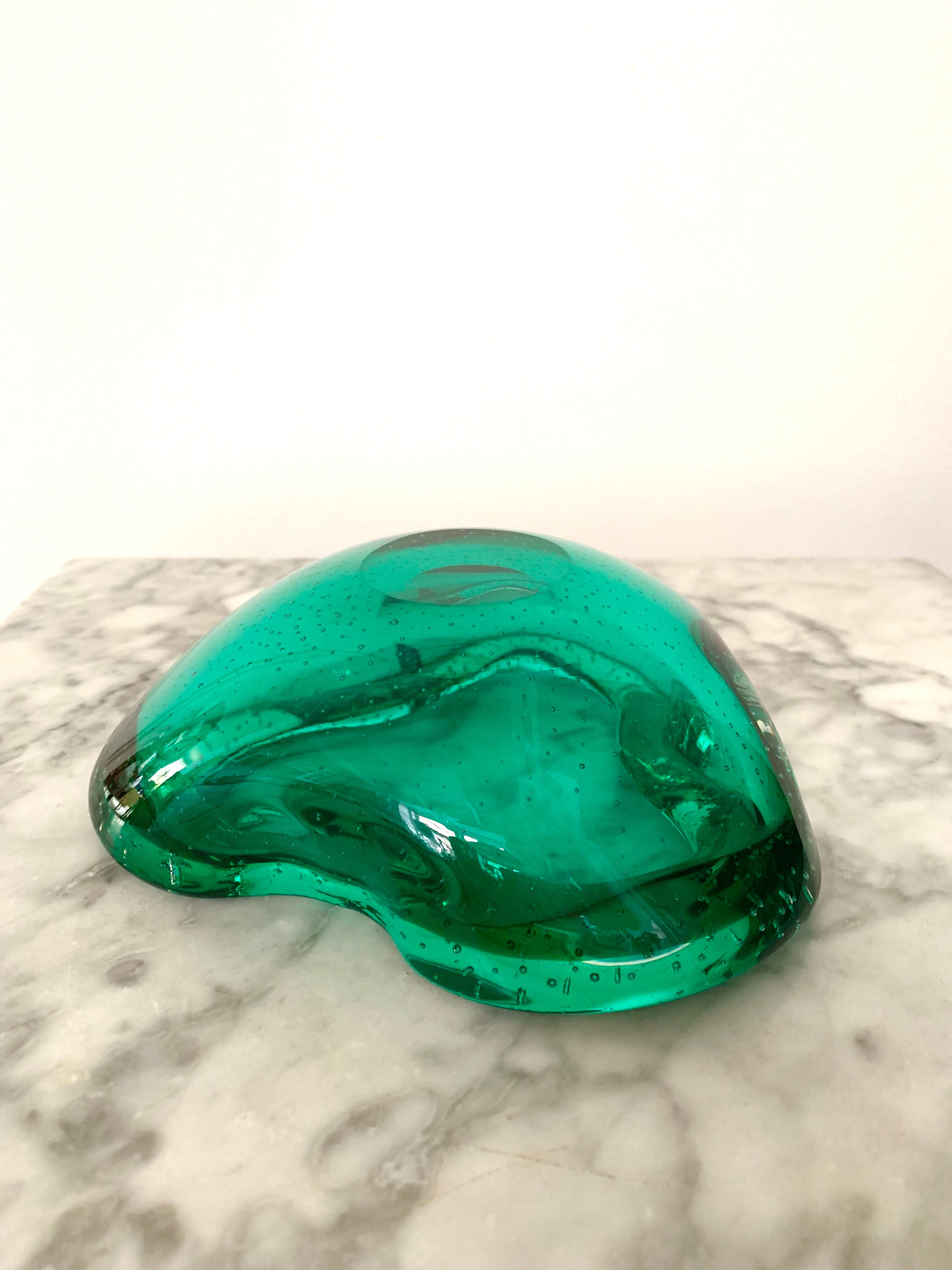 Murano bulicante green bowl