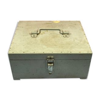 Old Box box painted wood, vintage deco garage, loft, indus