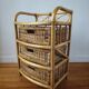 Vintage commode in rattan and wicker