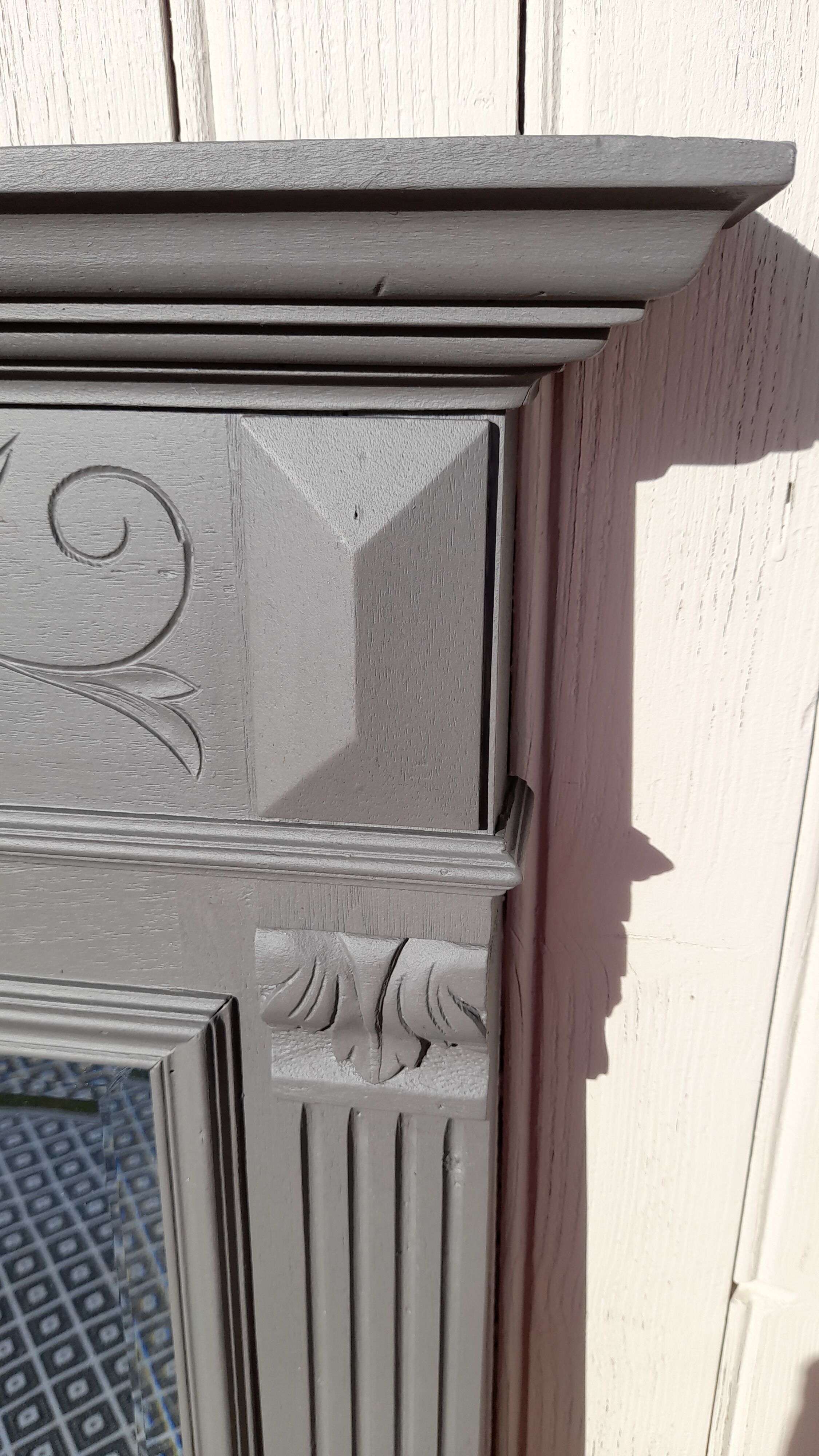 Beveled trumeau mirror