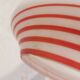 Vintage White Glass Pendant Light: Orange Stripe Retro Lamp