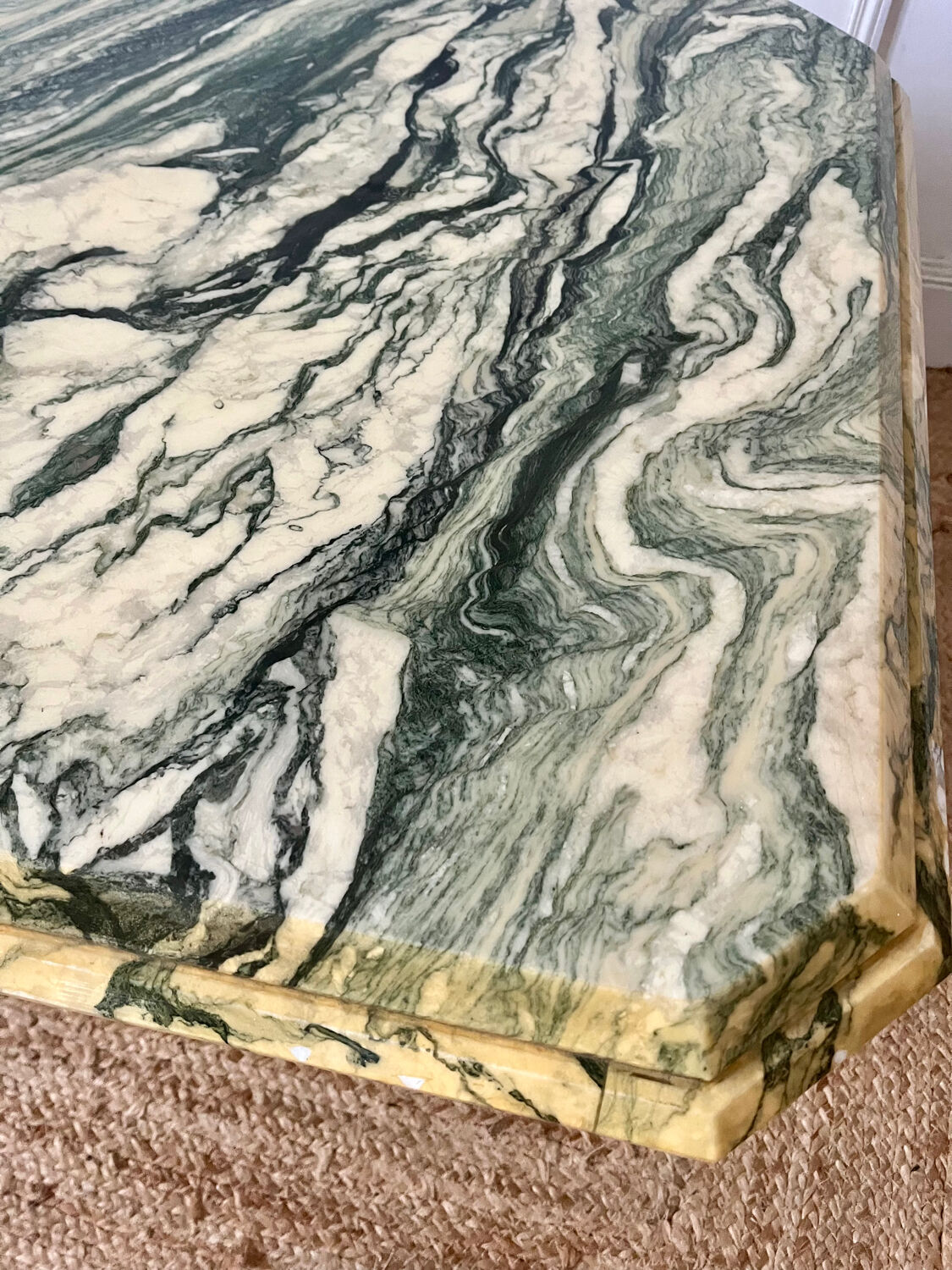 Octagonal marble coffee table