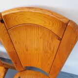 Set of 4 vintage chairs in pine from the 70s