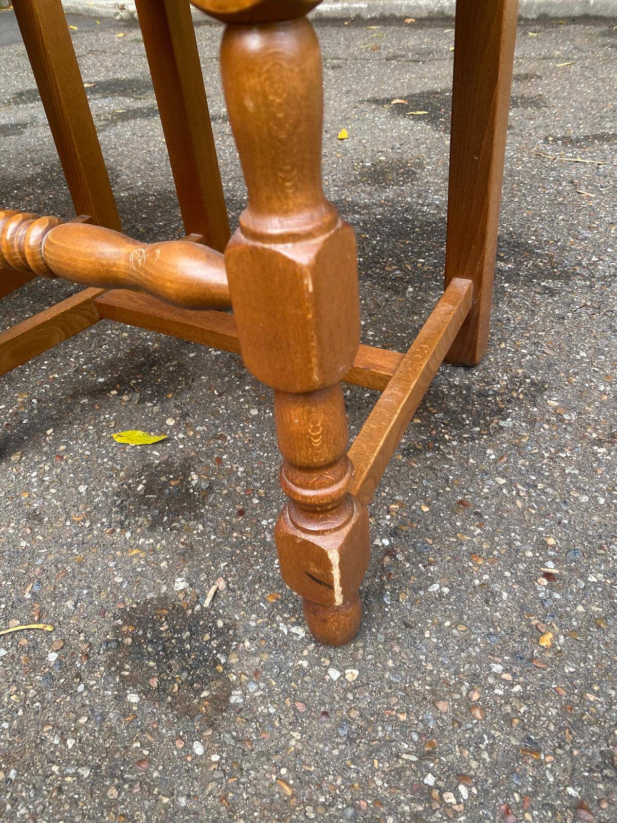 3 solid wood chairs with embroidered fabric