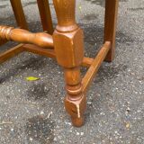 3 solid wood chairs with embroidered fabric