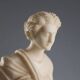 Sculpture of a Roman matron in white marble, Italy, 19th century.
