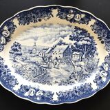 Large porcelain dish with blue décor