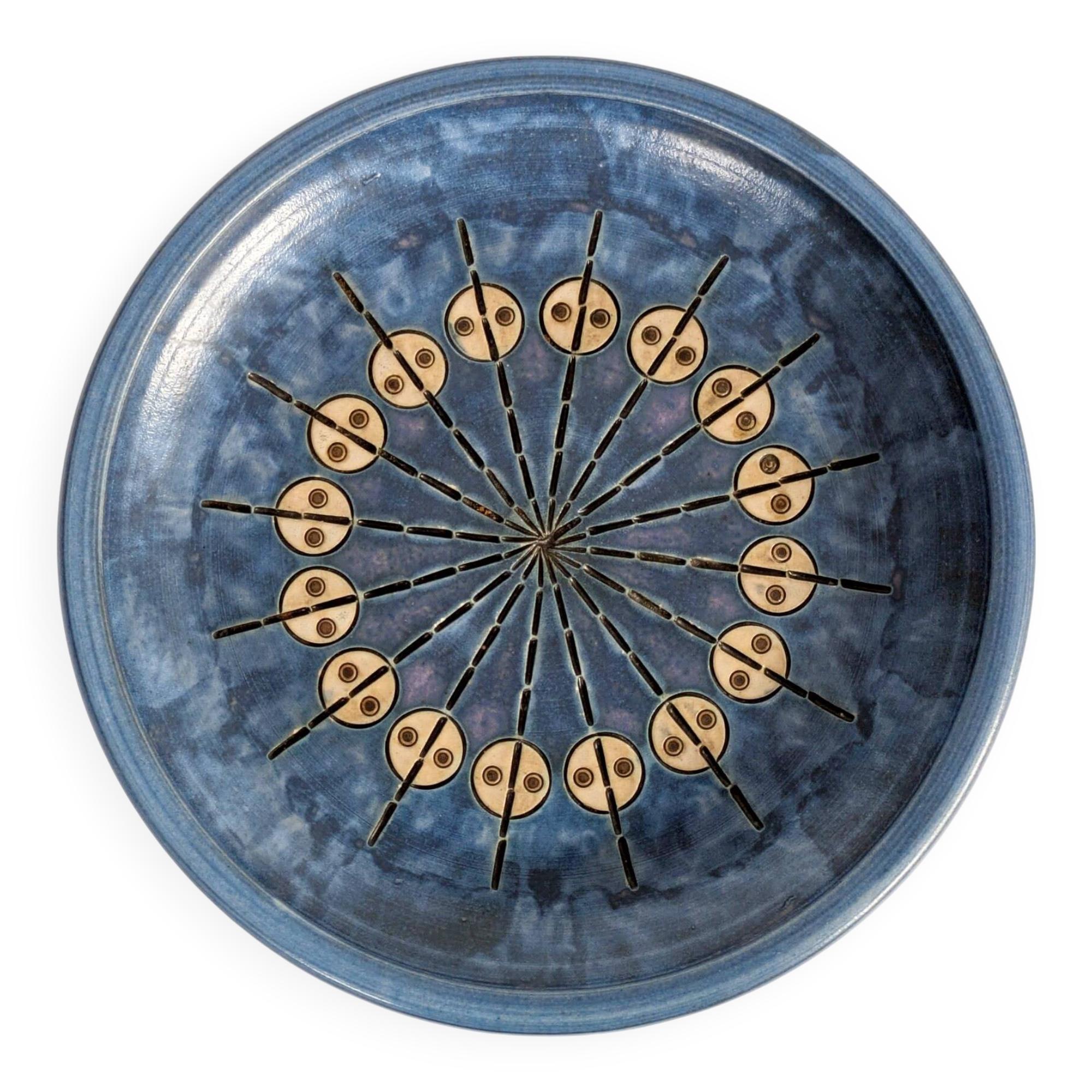 Mid-century ceramic plate signed Heinz Theo Dietz, Germany.