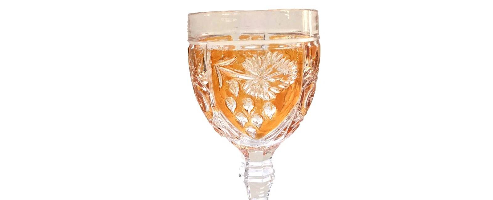 Coloured footed glass Anna Hutte model Asti, Germany