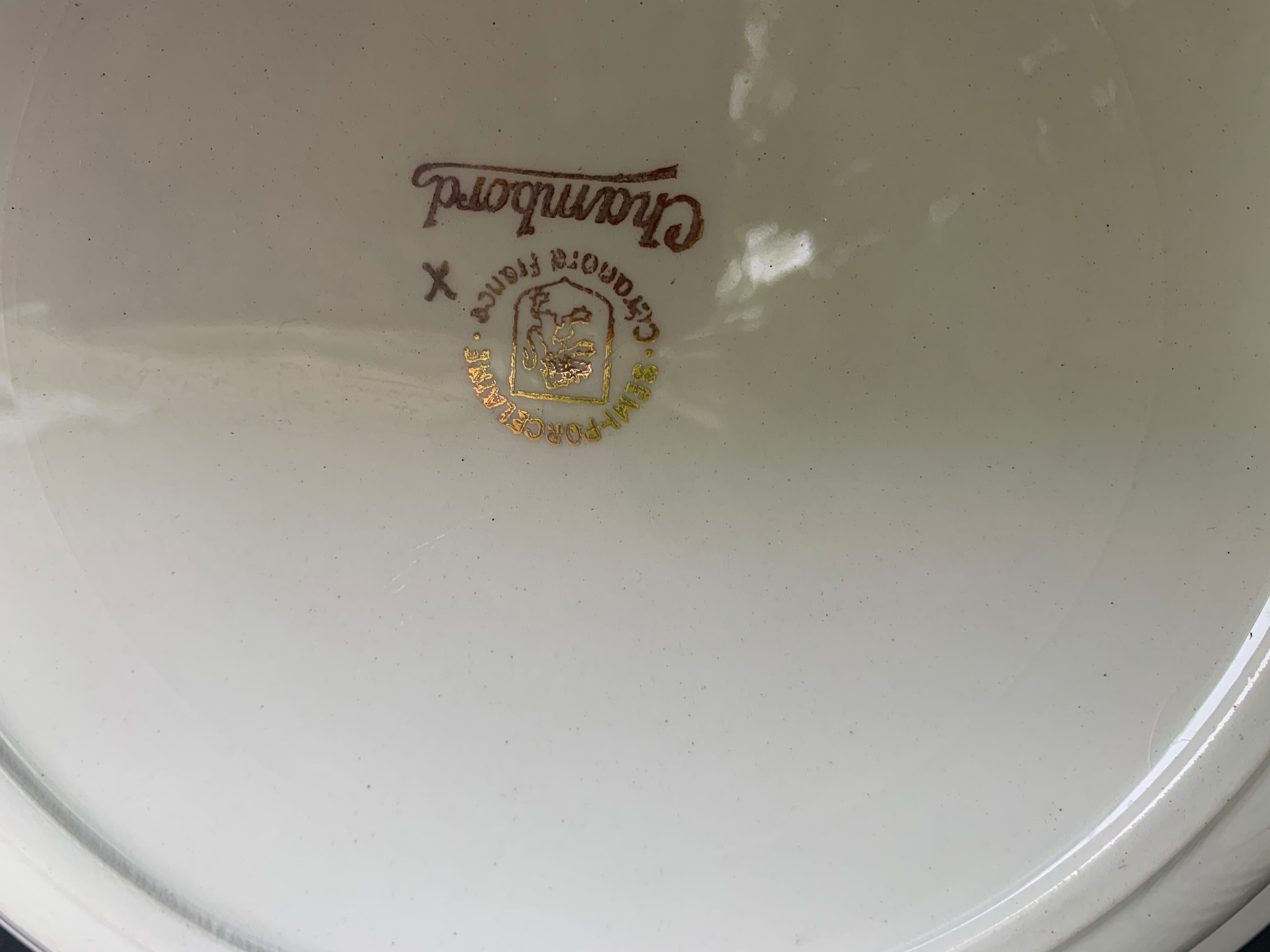 Hollow dish and saucière ceranord frsnce in semi white porcelain and vintage and collector's mint