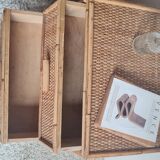 Pair of rattan bedside tables circa the 1970s.