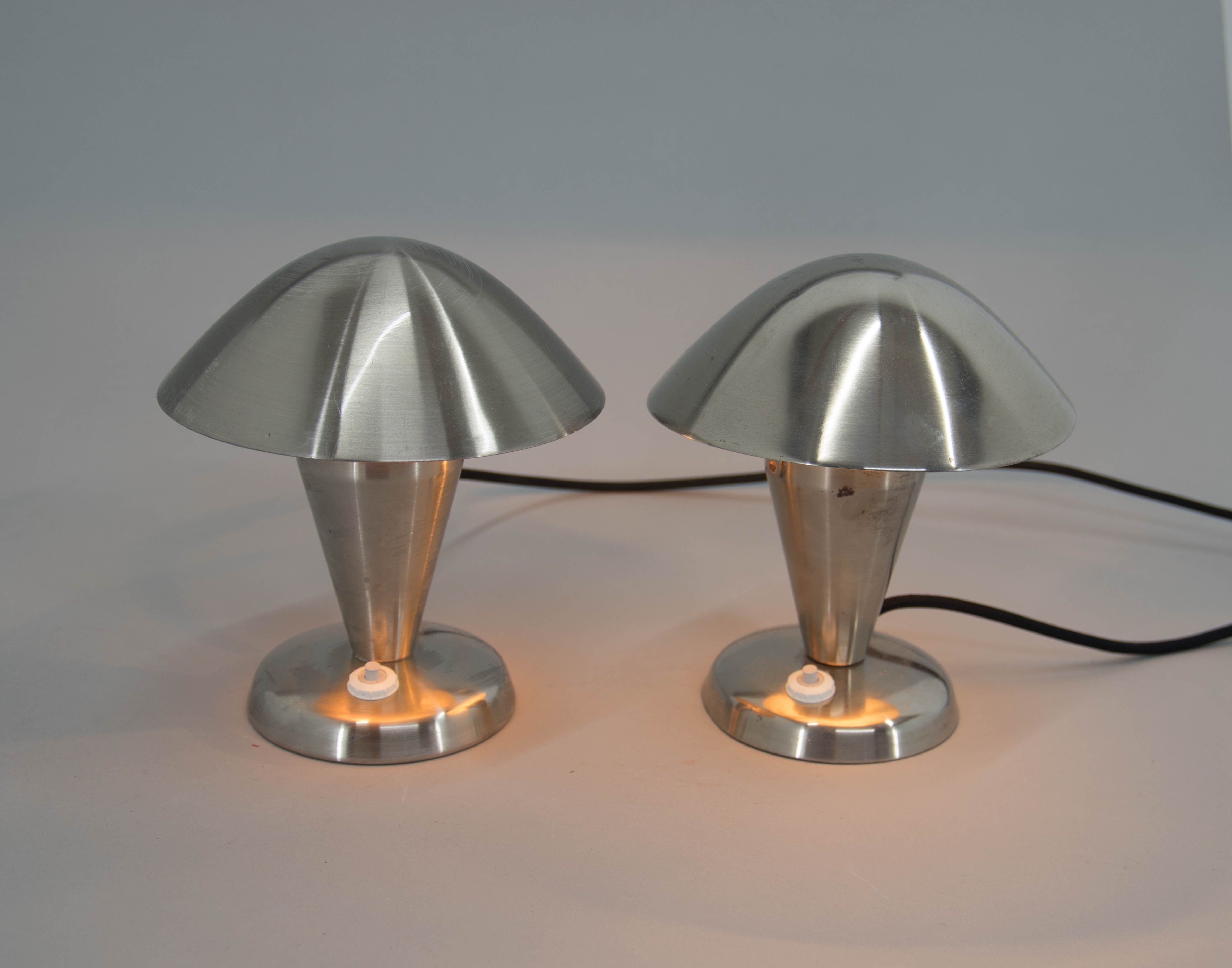 Pair of Bauhaus Bedside Lamps with Flexible Shade, 1930