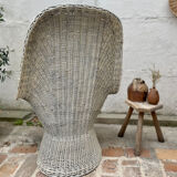 White rattan armchair