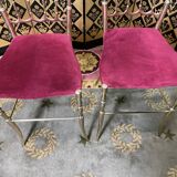 Pair of Italian chiavari chairs in solid brass
