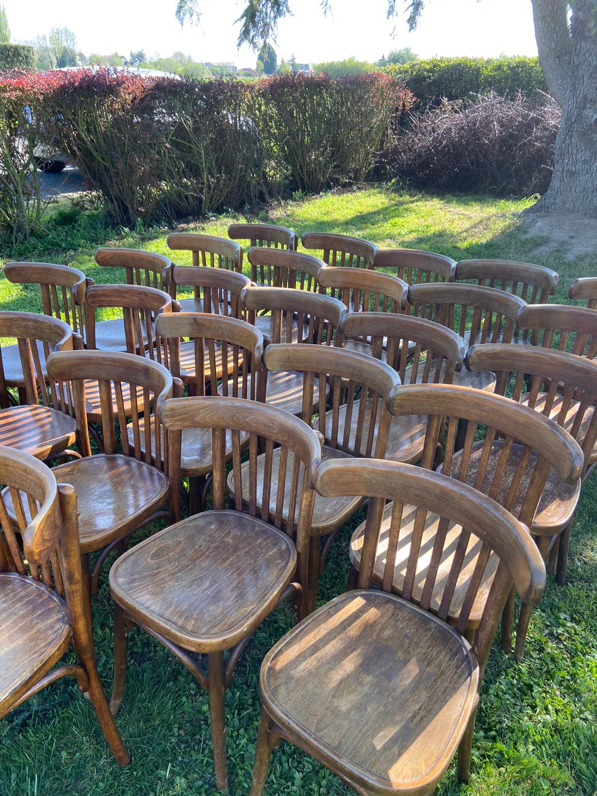 Lot of 20 old bistro chairs
