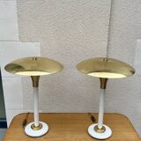 a pair of lamps, signed, France 1970s