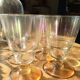 Lot 4 1930s glasses in iridescent mercuris glass