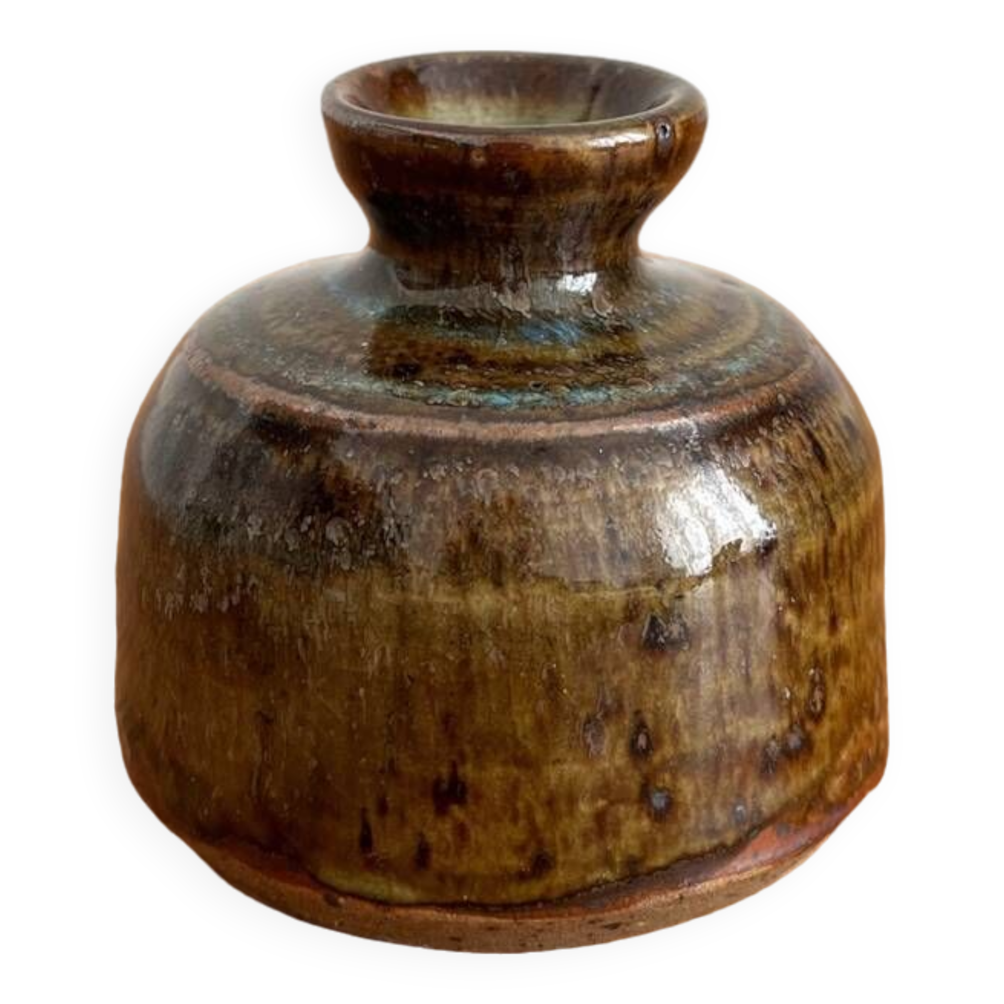 Vintage flamed stoneware vase