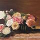 Tableau bouquet de roses anciennes signé R.Stephan