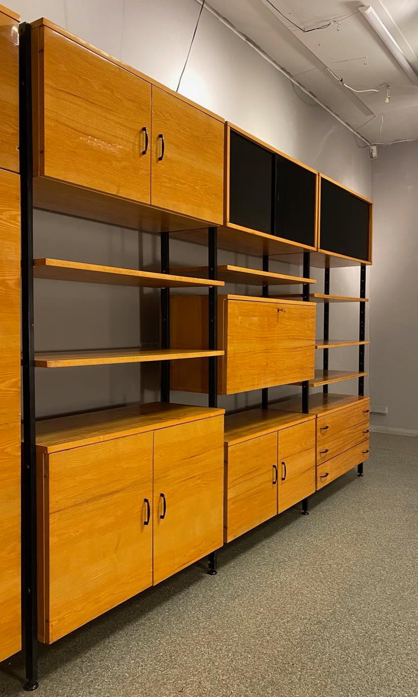 Modular bookcase with vintage wardrobe 60