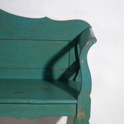 Old bench painted green in pine wood – Central Europe, around 1910