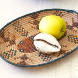 Braided ethnic oval basket