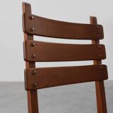 Mid-Century Brutalist Oak and Wicker Chair, Belgium, 1960