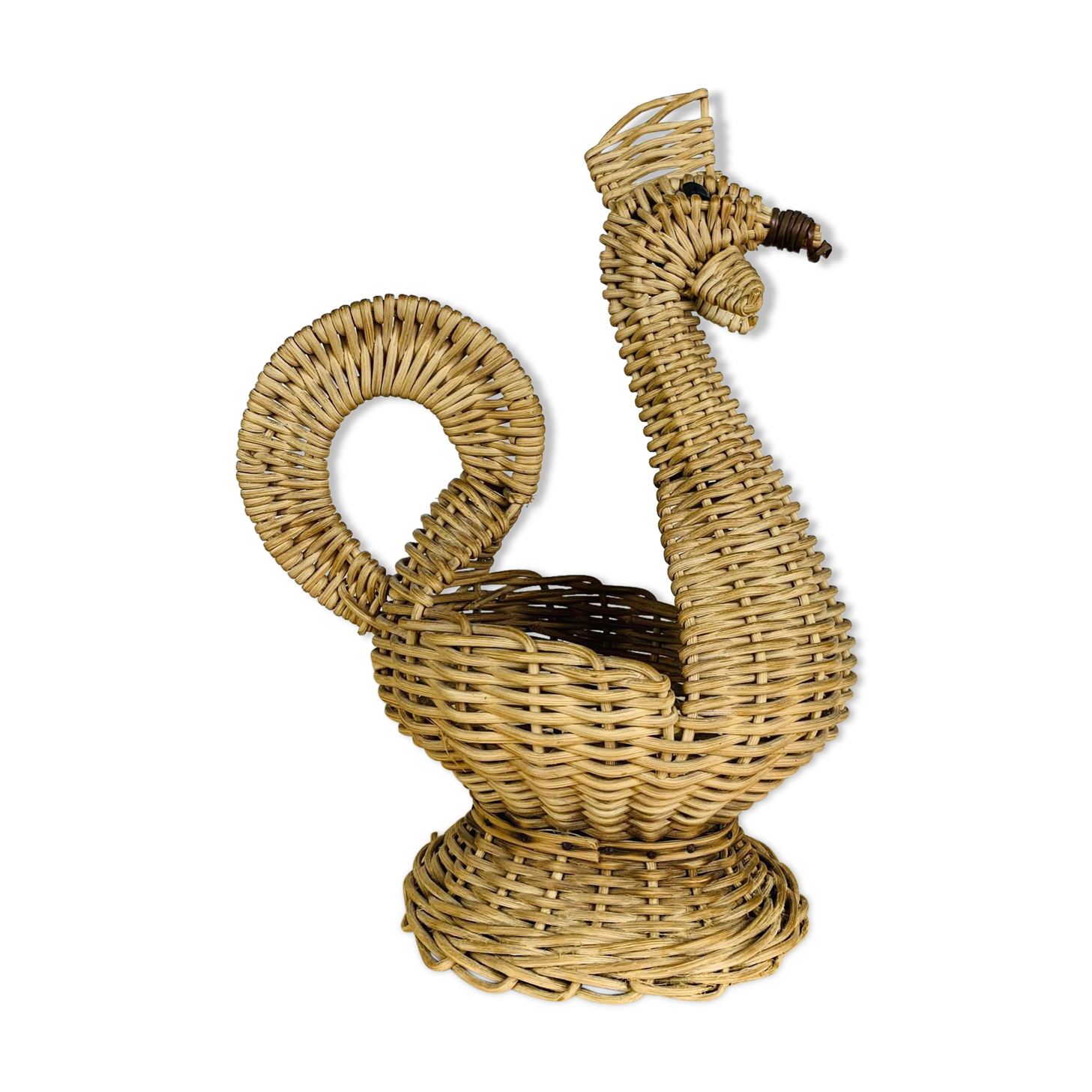 Wicker basket vintage bird of paradise