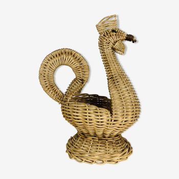 Wicker basket vintage bird of paradise