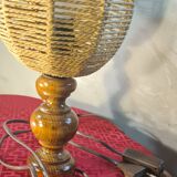 pair of Scandinavian style bedside lamps, vintage design, rope lampshade 3