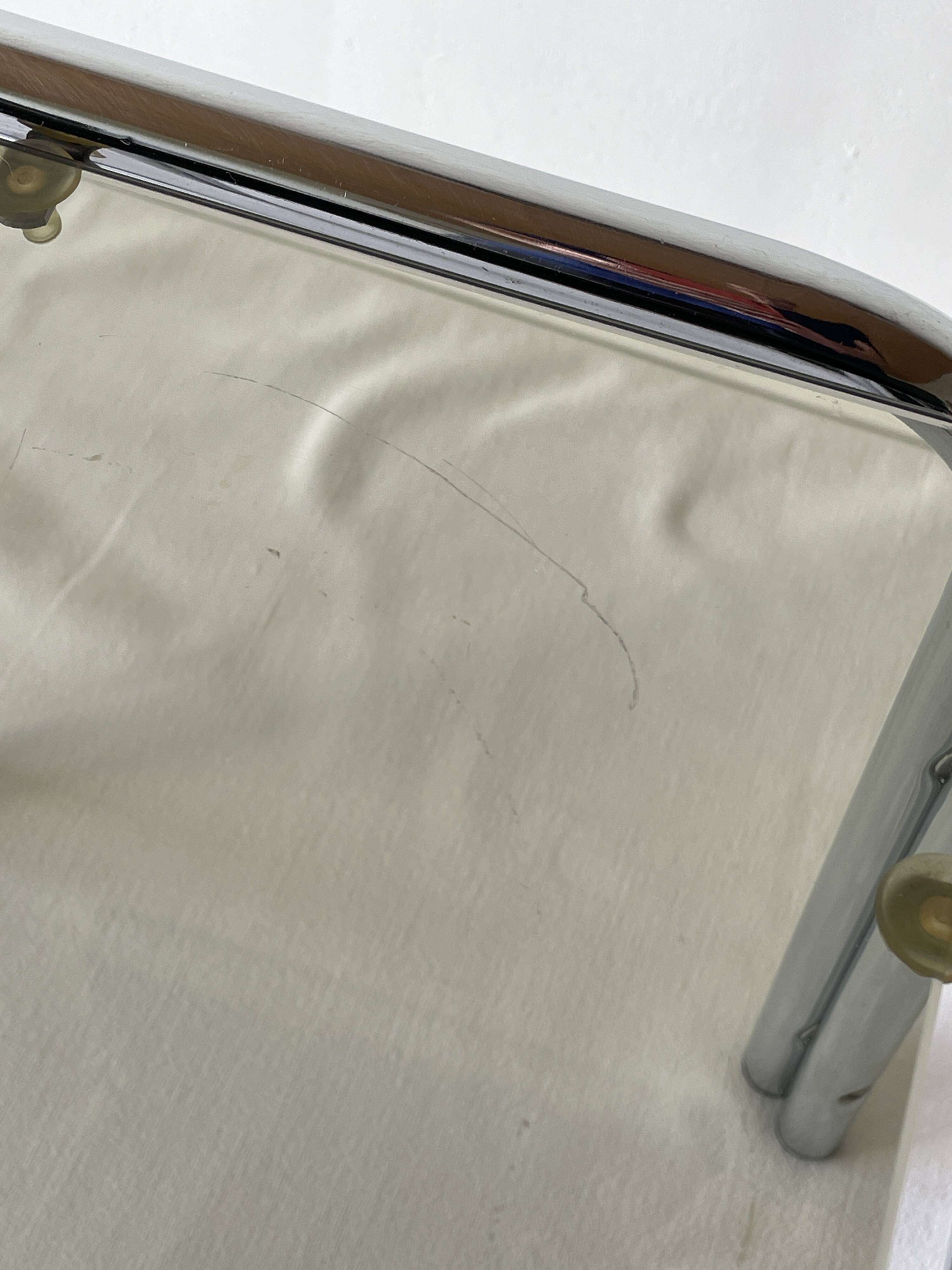 Chrome and smoked glass nesting tables, 1970s