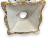 Pair of bougeoirs in rouen earthenware