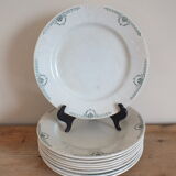 + 9 flat plates in Iron Earth Gien clara service +