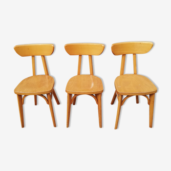 Set de 3 chaises de bistrot vintage