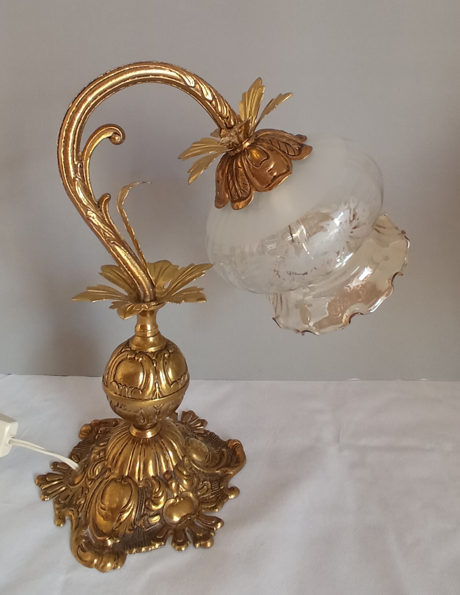 Pair of bronze gooseneck lamps