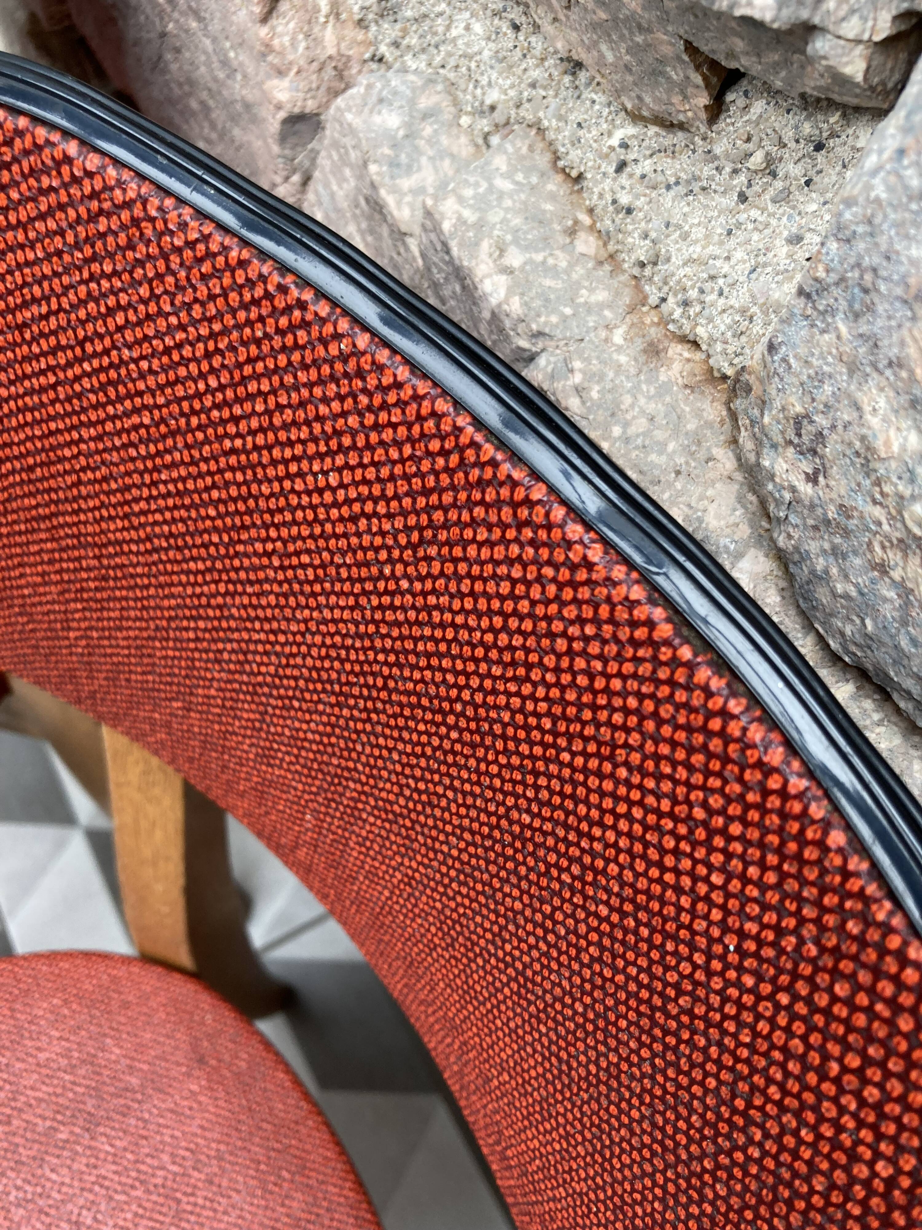 Pair of red bistro chairs