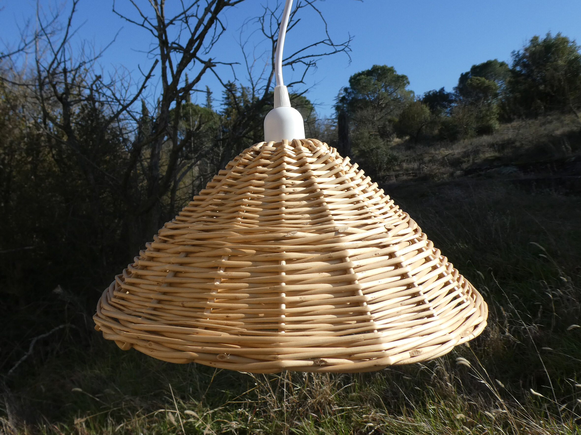 Vintage wicker pendant lamp
