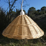 Vintage wicker pendant lamp