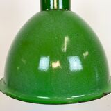 Industrial Soviet Green Enamel Pendant Lamp, 1960s