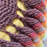 Vintage round crochet cushion