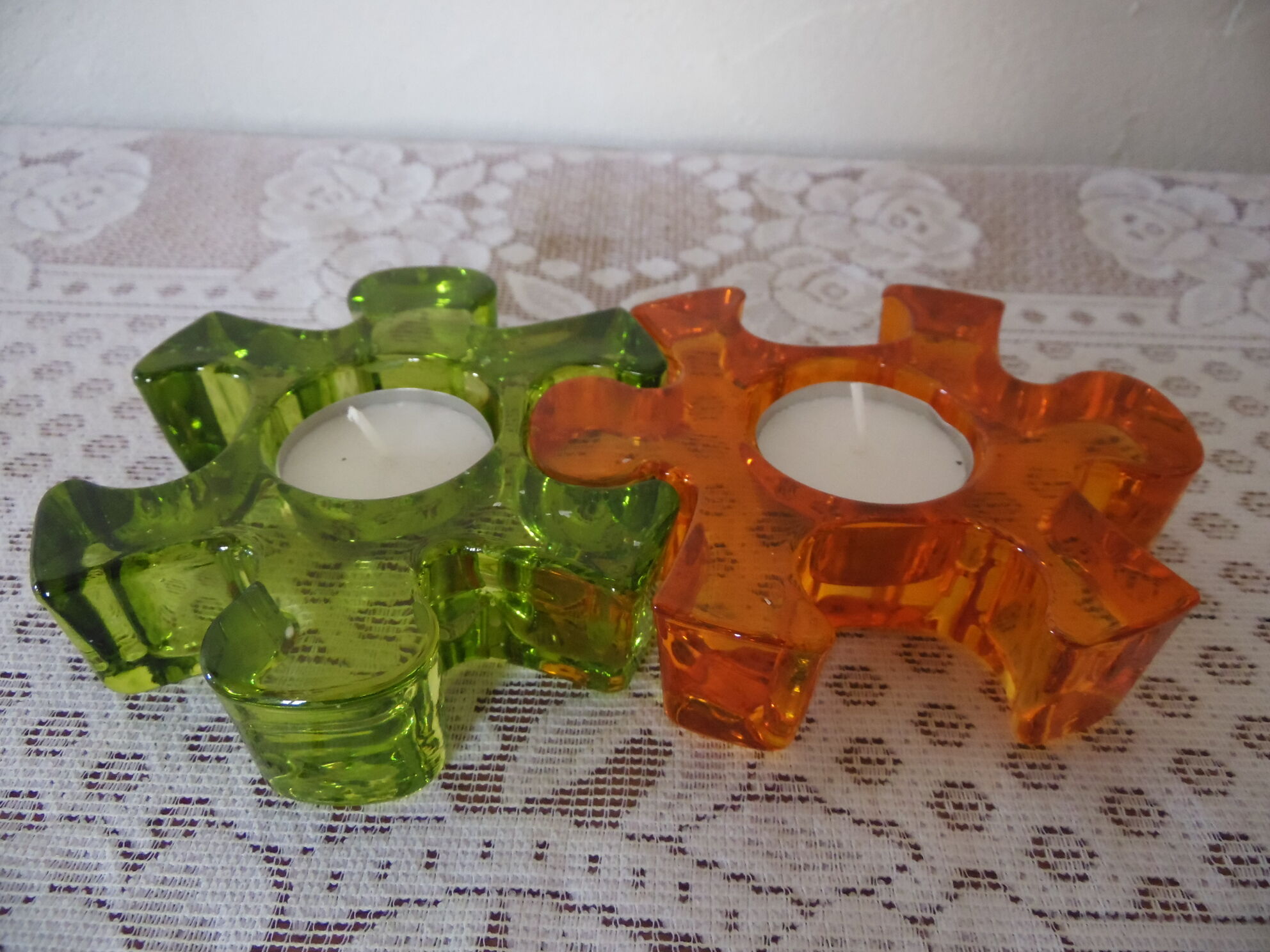 Candle holder shape puzzle piece
