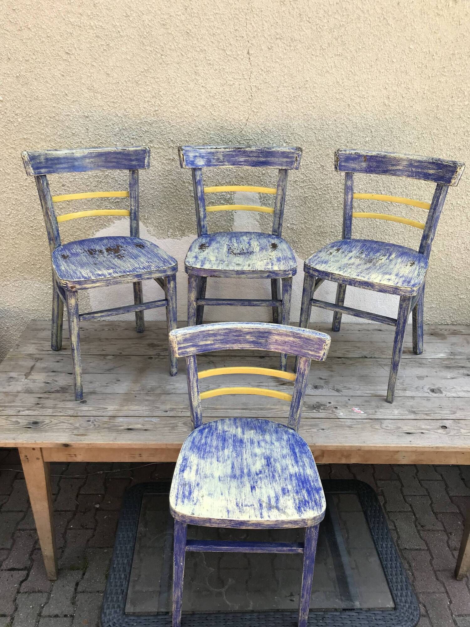 Set of 4 chairs bistro 70s vintage