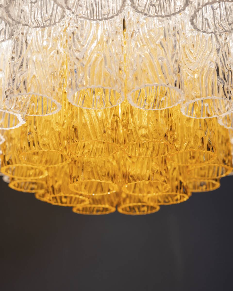 Vintage 1960s Murano Glass Pendant Chandelier, Italian Design