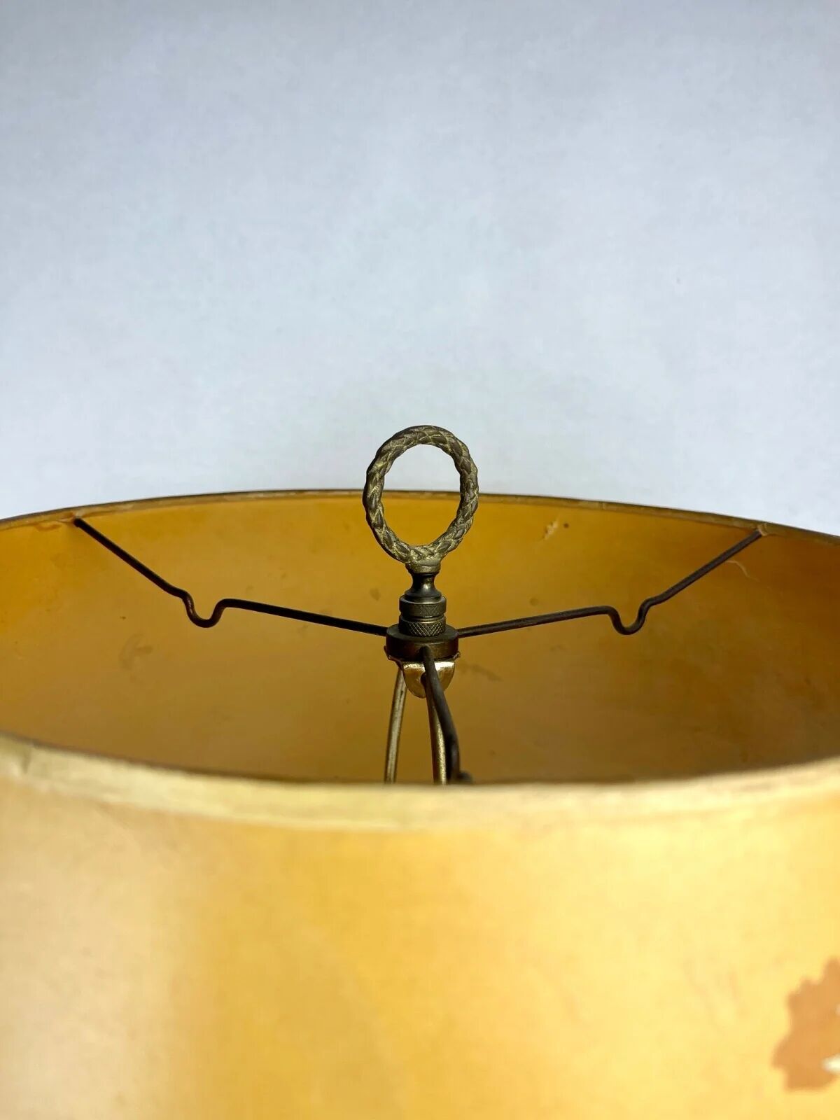Large ceramic lamp base in a golden wood effect.