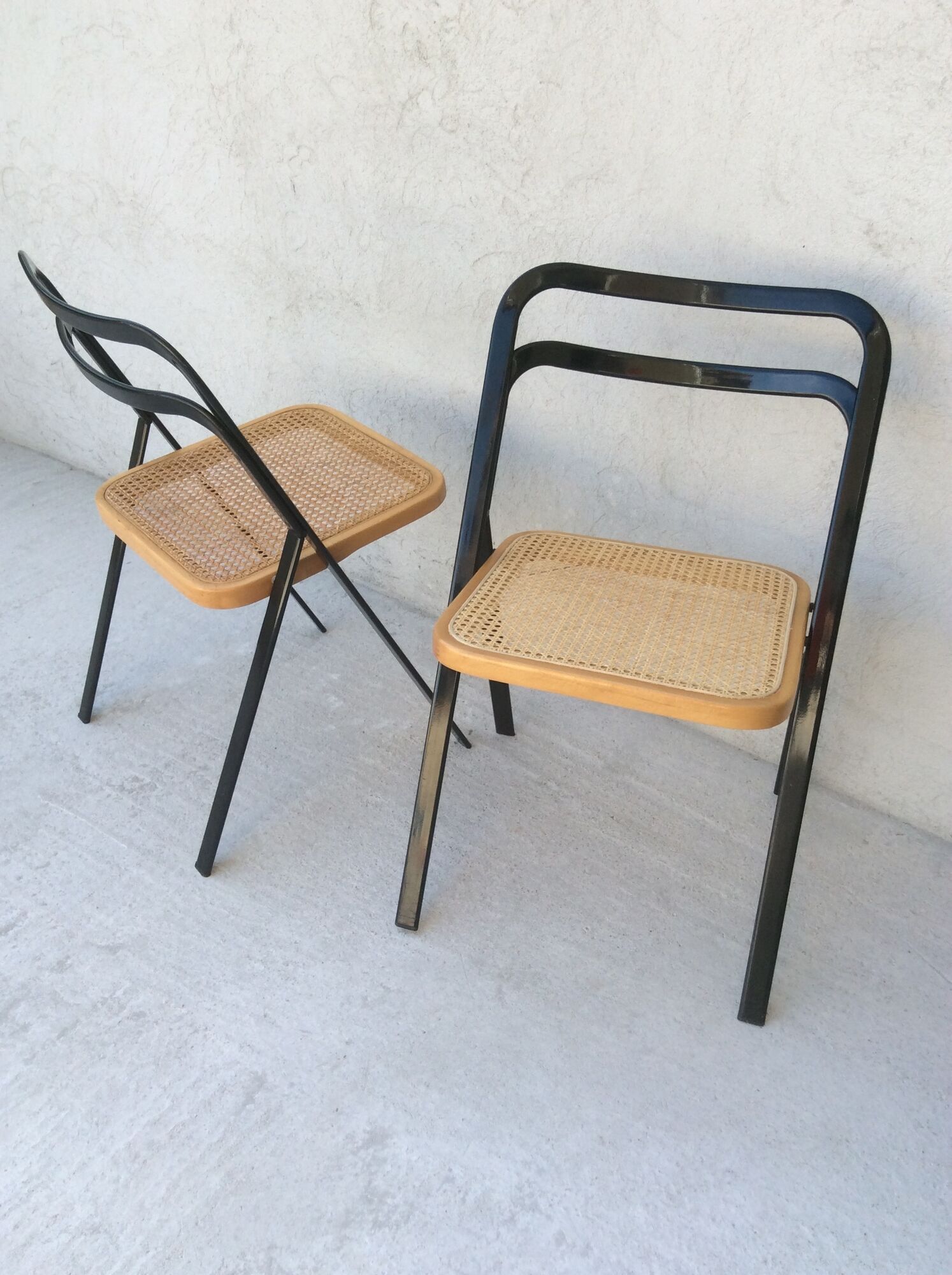 2 vintage Giorgio Cattelan folding chairs for Cidue 70s