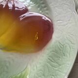 Set of 5 flat plates in Saint-Clément Barbotine earthenware with seasonal fruit motifs