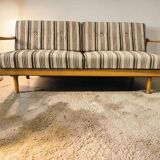 Vintage extendable wooden sofa / sofa / KNOLL sofa