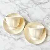 Pair of white porcelain teacups from Wedgwood